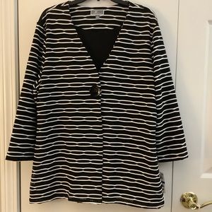 NWT - JM Collection Black and White Blazer Jacket - Modern Mix Deep Black